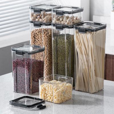 China Airtight Freshness Food Storage Containers Plastic Cereal Containers With Lids Kitchen Pantry Airtight Organizer And Storage Tank for sale