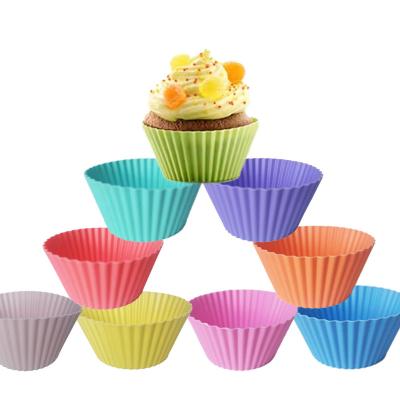 China Sustainable Non-Stick Easy Clean Reusable BakingCake Baking Cup Liners MoldCup Silicone Cake Cup Cupcake Liners Muffin Cups for sale