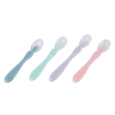 China Custom Silicon Food Grade Children's Silicone Rice Food Spoon For Ages Over Three Months for sale