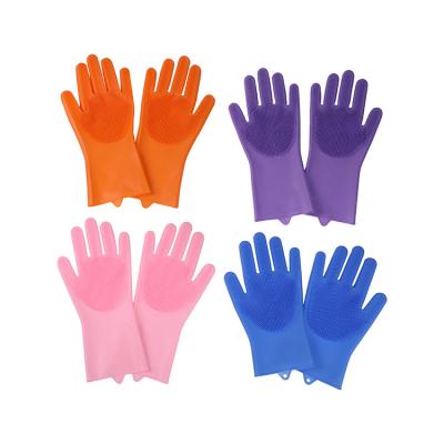 China Manufacturer Directly Sell Multi-Functional Reusable Kitchen Silicon Hand Cleaning Dish WashingGloves for sale