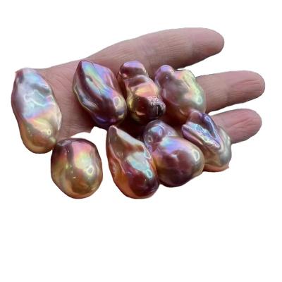 China Jewelry Making Dazzling 14~18mm Large Baroque Bead Without Hole Purple Loose Bead DIY Impeccable Handmade Material for sale