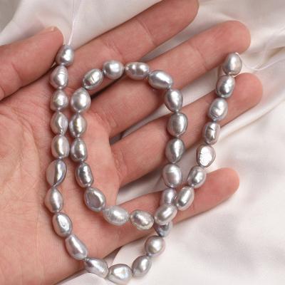 China Jewelry Making Factory Price Wholesale Baroque Loose Freshwater Pearl Beads Wick 8mm Silver Custom Freshwater Pearl Wicks for sale