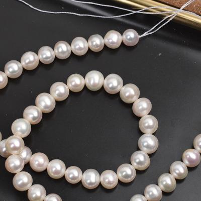 China Jewelry Making Wholesale High Quality 8mm Natural White Round Shape Freshwater Pearl Beads Strand For DIY Jewelry Making for sale