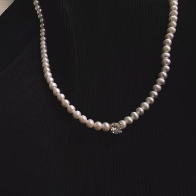 China One Carat Diamond Choker Ring Set Fashion Trendy Necklace With Small Beads Wedding Necklace Set Pearl for sale