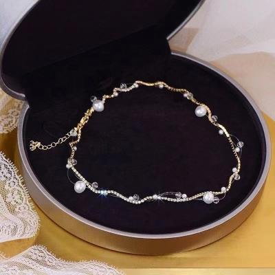 China Real freshwater pearl chain Gypsophila freshwater chocker pearls 7-8mm Dating Gift TRENDY pearl necklace for sale