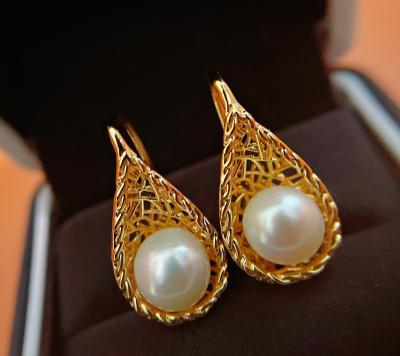 China Wholesale XINGYE CLASSIC Earring For Women Fashion Statement Natural Pearl 14k Gold Plated Pearl Earrings 2022 for sale