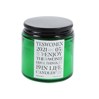 China Wedding Factory Scented Handmade Wax Christmas Candle Birthday Party Gift Green Glass Smokeless Scented Gift Box Set For Birthdays for sale