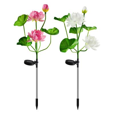 China SE911004 Garden Garden Decoration Artificial Lotus Flower LED Solar Light for sale