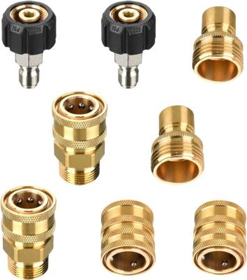 China Factory Seal High Pressure Adapters Kits M22 Quick Fittings Copper Quick Connector Kit High Pressure Washer Parts for sale