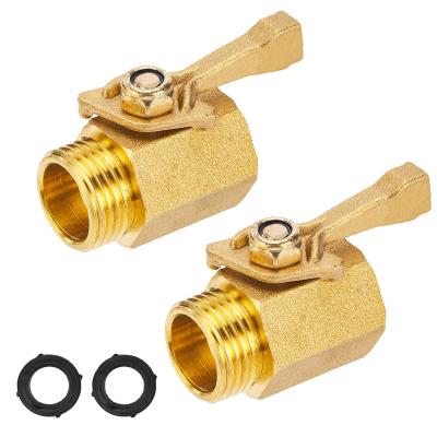 China Factory Custom Brass Ball Valve Water Flow Control 3/4 Inch Garden Hose Cut Off Valve With 2 Hose Joints for sale