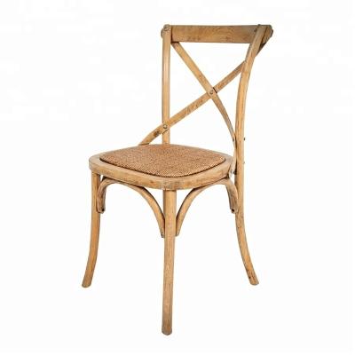 China Traditional Rattan Seat Cross Back Chair for sale