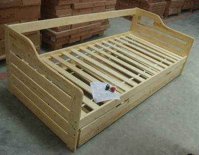 China Traditional Wooden Double Bed Bedroom Furniture For Adult Extendable Bed With Drawer for sale