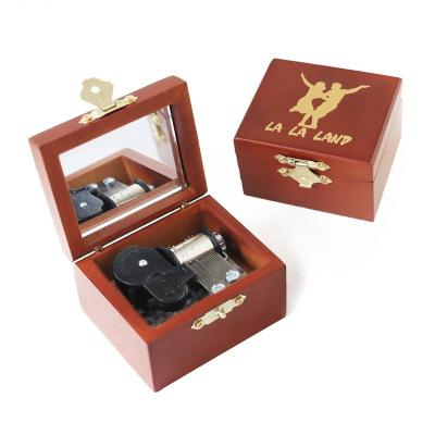 China Factory Wooden Red With Mirror Miniature Music Box for sale