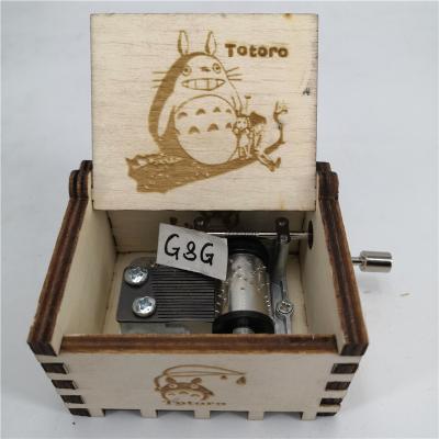 China Costom wood crank factory wooden music box my neighbor totoro music box for sale