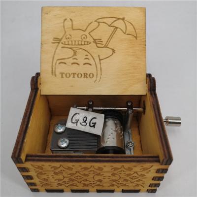 China Wholesale wooden totoro theme wooden cut music box for sale