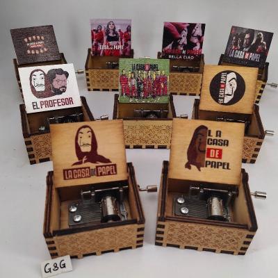 China 2020 best-selling Wooden Bella Ciao Theme Music Box cranks for sale