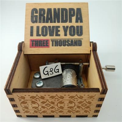 China Wholesale Custom Wooden Hand Crank Music Box Wooden Music Box for sale