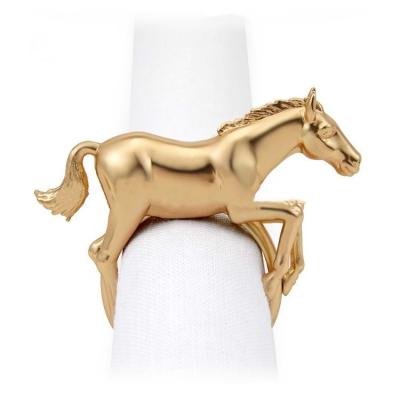 China 2020 New Design Modern Black Horse And Gold Style Matte Towel Rings Sustainable International Tableware for sale