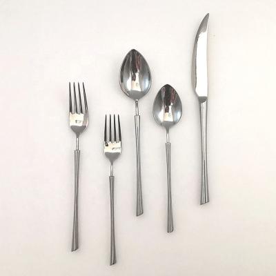 China Sustainable International Dinnerware Stocked Unique Wedding 304 Stainless Steel Cutlery Set Silver Spoons & Forks Flatware Set for sale