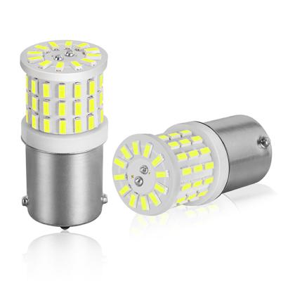 China Aviation Aluminum 12V 3014 Chips White Color Light Ceramic Design Led BAY15D Auto Led Turn Signal Bulb for sale