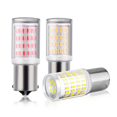 China Aviation Aluminum 3 Colors White Yellow Red Signal Led 80SMD 3014 Chips 1156 Turn Signal 1157 1000lm Led Bulb for sale