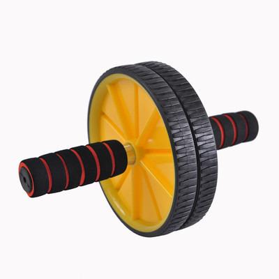 China China Manufacturer Fitness Bodybuilding Muscle Exercise Gym Equipment Double Ab Wheel Roller 24*16*17CM for sale