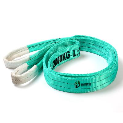 China Heavy Duty 2000kg Polyester Webbing Sling Lifting Sling 2t 2m Lifting/Towing/Loading Belt for sale