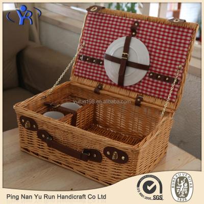 China China Natural Handmade Picnic Basket Food Wicker Picnic Basket For 2 Person for sale