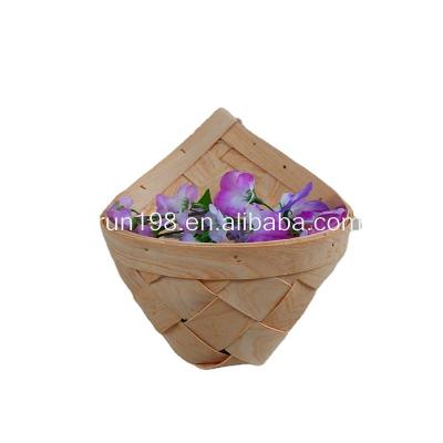 China China Cone Shape Wall Hanging Wooden Basket for sale