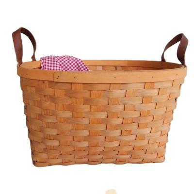 China Factory wholesale viable hand chip storage weaving lanudry baskets for sale