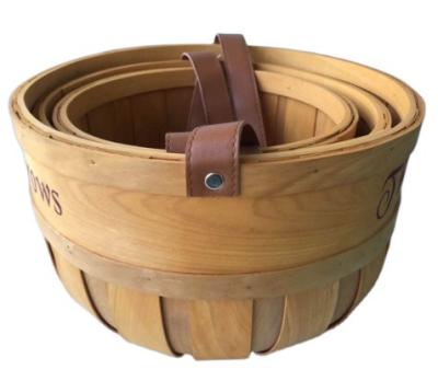 China Series 3 Viable Set Form Woven Wood Chip Storage Baskets for sale