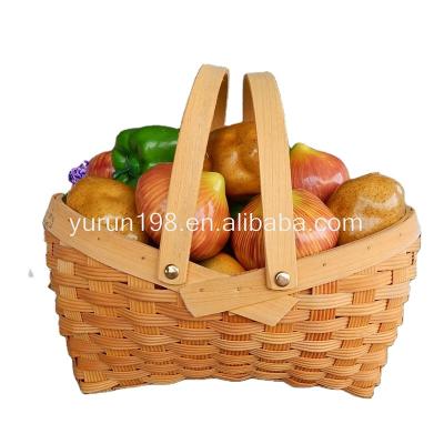 China China Traditional Folk Art Woven Wooden Basket For Fruit Storage And Shopping for sale