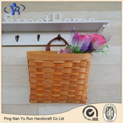 China China Cheap Decorative Woven Wooden Wall Hanging Basket for sale