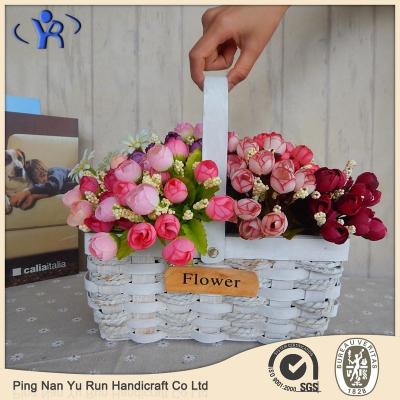 China China white shavings hanging basket decorated with flower for sale