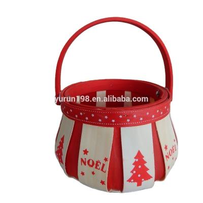 China Factory Wholesale Sustainable Handmade Wooden Christmas Hanging Basket for sale