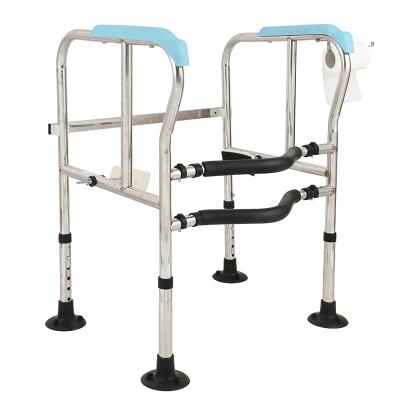 China Stable Elder Anti Slip Toilet Railing Safety Bathroom Auxiliary Frame Toilet Railing Frame Anti-collision Railing Free for sale