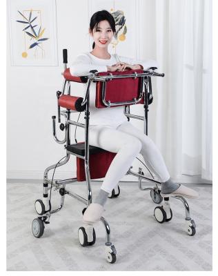 China Anti Rollover And Anti Sit Lower Stroke Hemiplegia Eight Wheel Limb Limb Training Stance Frame For Elderly Walker Adjustable Knee Pad With Wheels for sale