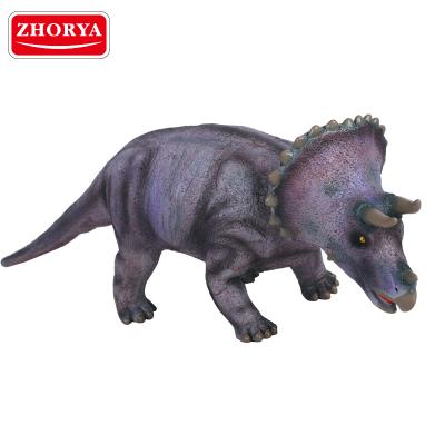 China Dinosaur Model Toys Zhorya Toys Plastic Dinosaur 21 Inch Scale Children Large Triceratops Dinosaur Model Toys for sale