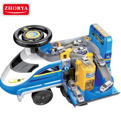 China Ride On Toy Zhorya Adventure Train Truck Electric Slide Assemble DIY Education Ride On Car For Kids for sale