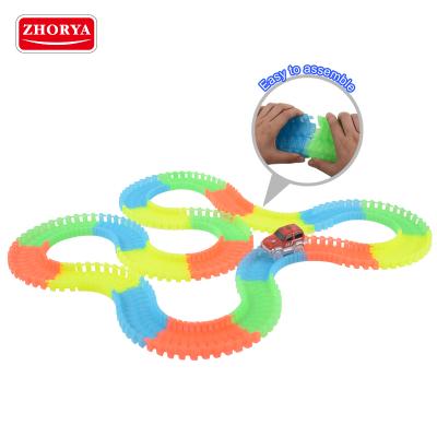 China Glow in the Dark Zhorya Racing Slot Toys DIY Magic Track Car Toy for Kids for sale