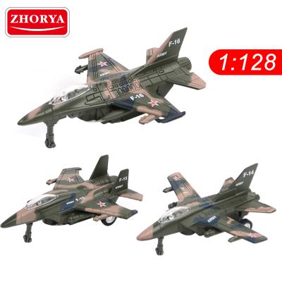 China High Quality Children Diecast Toy Zhorya Diecast To Pull Back Metal Toy Camouflage Fighters Large Aircraft for sale