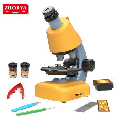 China Zhorya Plastic Microscope Toy Kids Study Biological Science Laboratory Optical Educational Microscope Set Toy For Children for sale