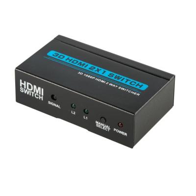 China 28AWG 1920*1200 2x1 19 PIN HDMI Switch Box for sale