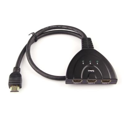 China Caja de interruptor de HDCP1.0 HDMI1.3b 3x1 HDMI con Pigtal en venta