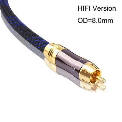 China cable de audio coaxial DE ALTA FIDELIDAD del subwoofer 3.5m m del ohmio OFC de RCA del alambre de 8.0m m 75 en venta