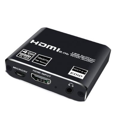 China 1x2 HDCP audio/video 2,2 HDR RGB 3.5m m Jack Audio HDMI en divisor en venta