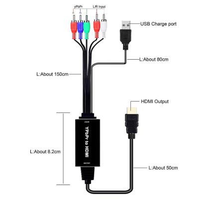 China RCA RGB YPbPr al adaptador audio/video del conversor HDMI 60Hz en venta