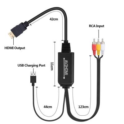 China 6,5 pies de AV RCA de 130g PAL NTSC 3RCA CVBS al conversor HDMI en venta