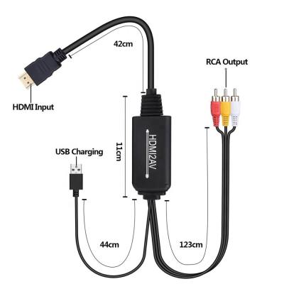 China 2160P HDMI al adaptador del cable del convertidor del sistema de pesos americano 3RCA CVBs RCA en venta