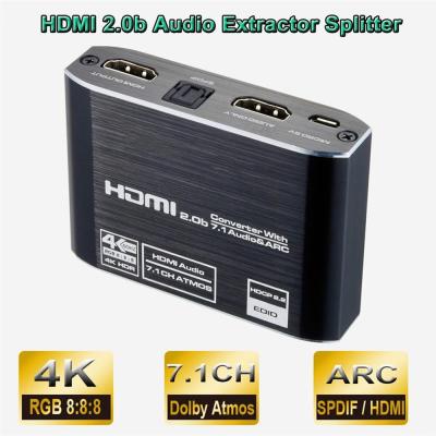 China Audio Extractor HDMI 2.0b Adapter 1×1 Support 4K 60Hz RGB 8:8:8 HDCP 2.2 for sale